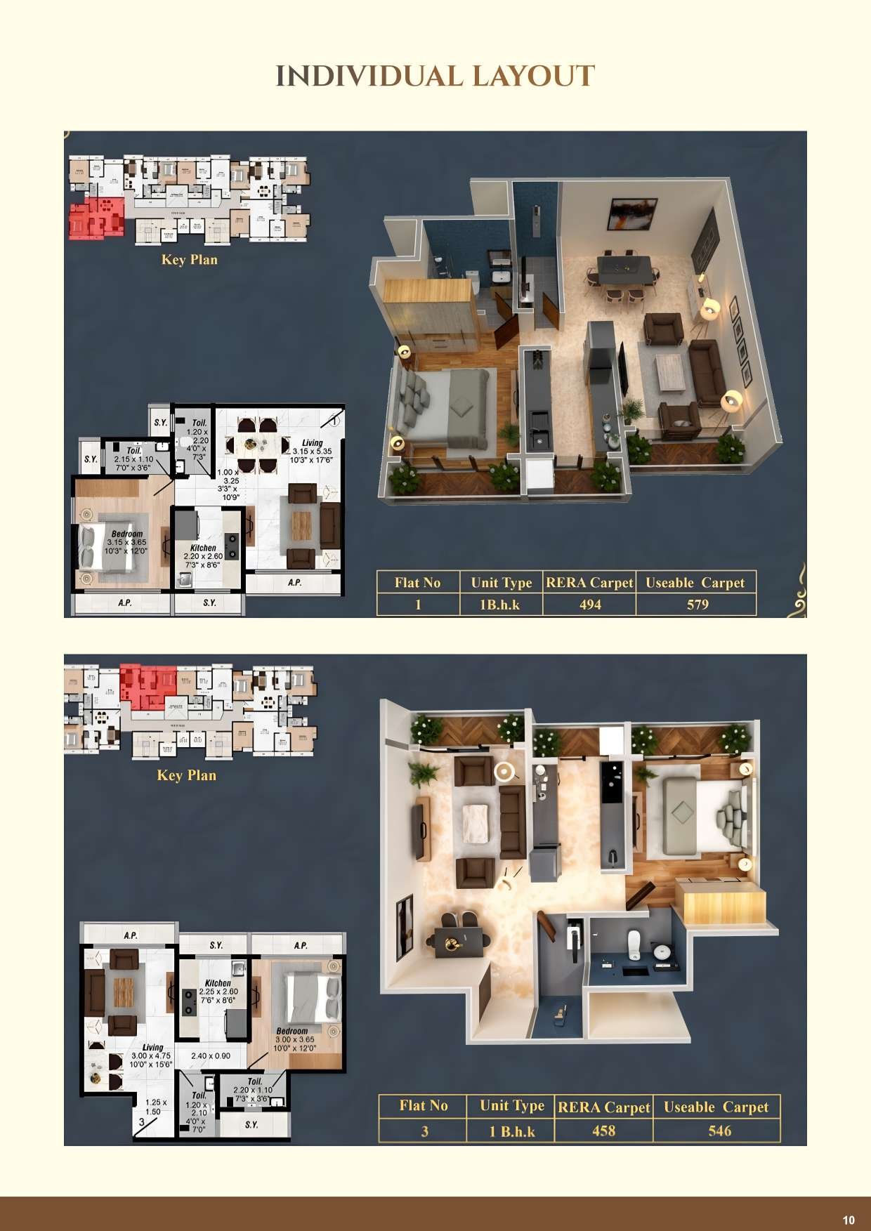 1 BHK individual layouts