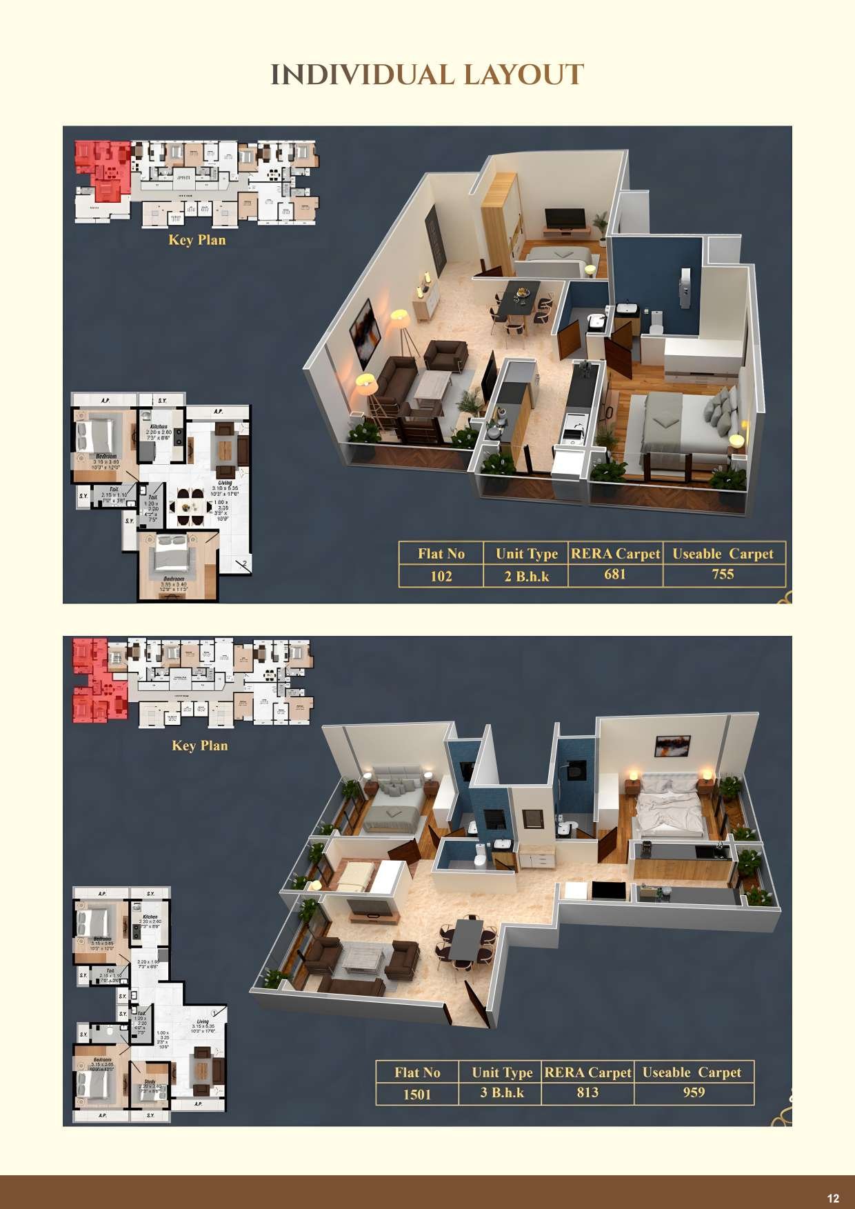 2 & 3 BHK individual layouts
